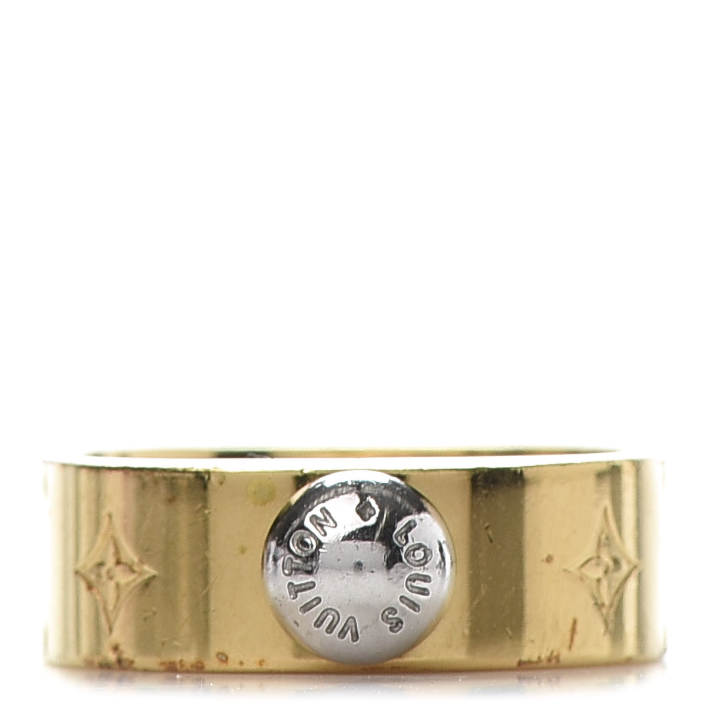 Brass Monogram Engraved Nanogram Ring S Gold