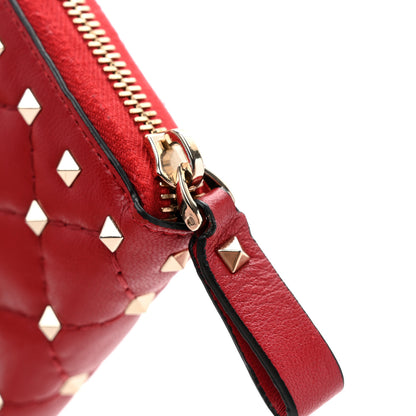 Valentino Garavani Nappa Rockstud Spike Zip Around Wallet Rubino 13 of 13