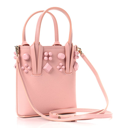 Christian Louboutin Calfskin Empire Spike Studded Mini North South Cabata Tote Rosy 3 of 8