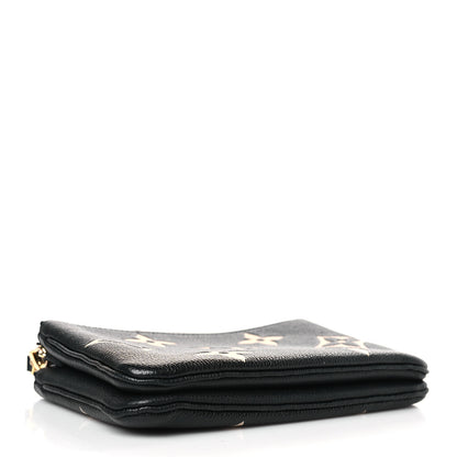 Louis Vuitton Empreinte Monogram Giant Double Zip Pochette Black Cream 4 of 10