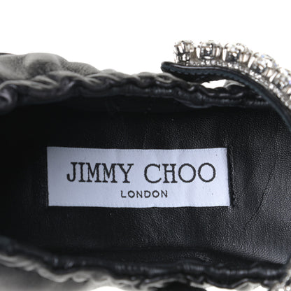 Jimmy Choo Calfskin Crystal Gai Ballerina Flats 36 Black 11 of 11