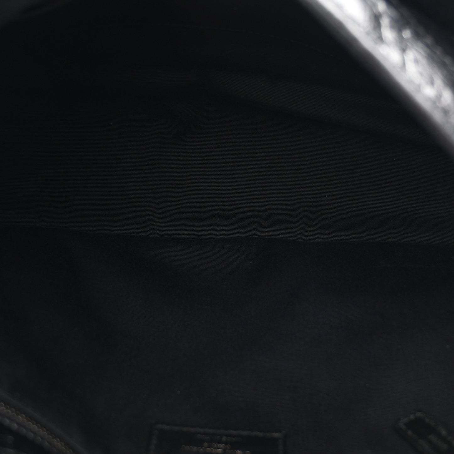 Crinkled Calfskin Matelasse Monogram Large Niki Chain Satchel Black