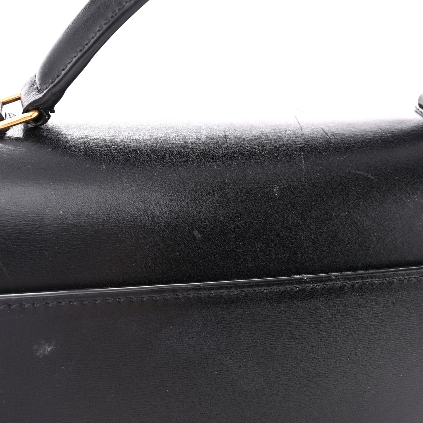 Smooth Calfskin Medium Classic Monogram Cassandra Top Handle Black Rouge Legion