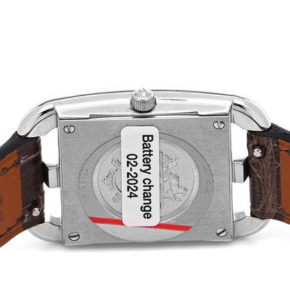 Hermes Stainless Steel Alligator Diamond Bezel Mother of Pearl 23mm Cape Cod Quartz Watch Gris Elephant 4 of 5
