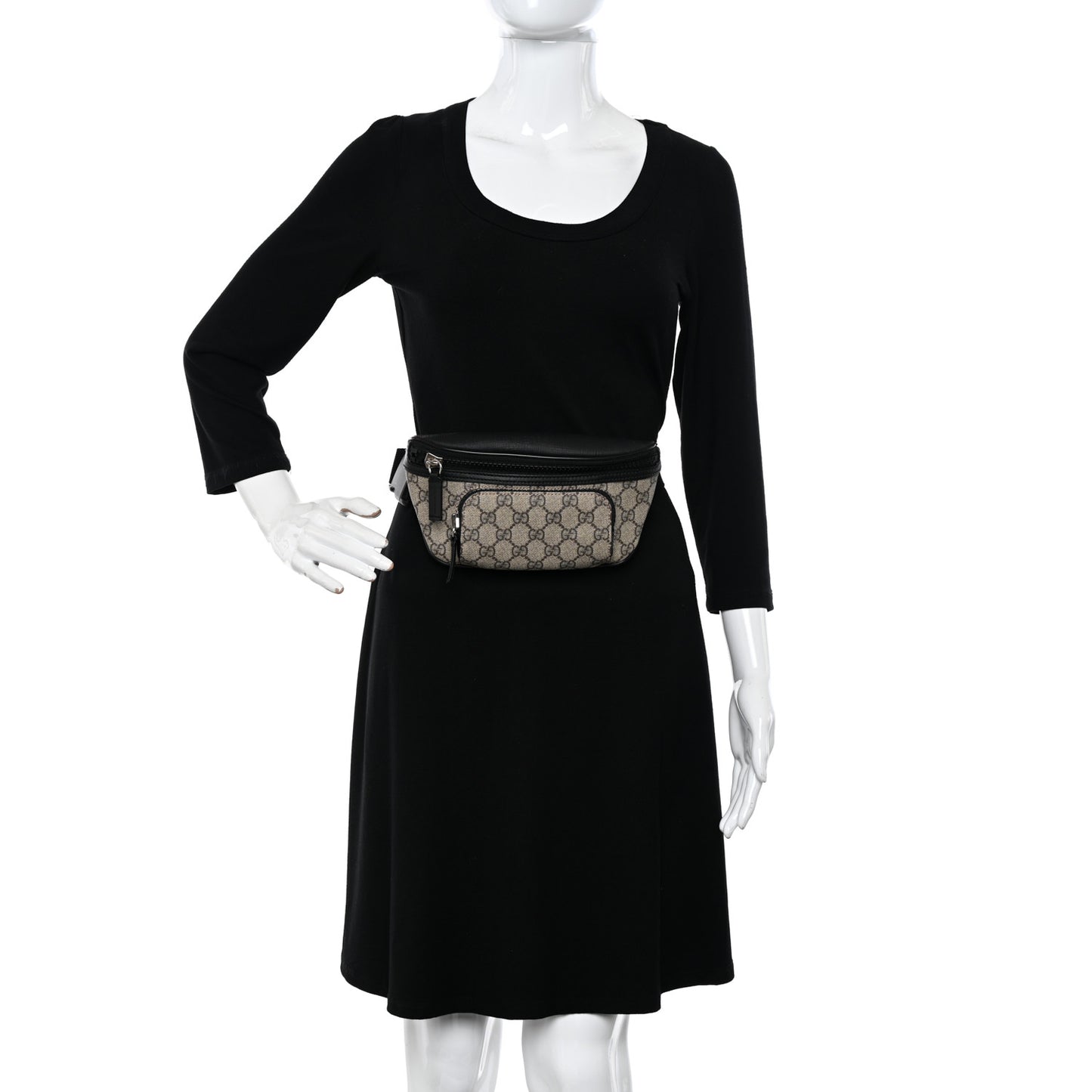 GG Supreme Monogram Belt Bag Black
