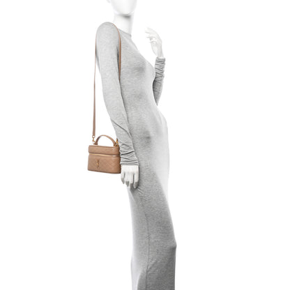 Saint Laurent Lambskin Quilted Mini Gaby Vanity Case Dark Toffee 2 of 14