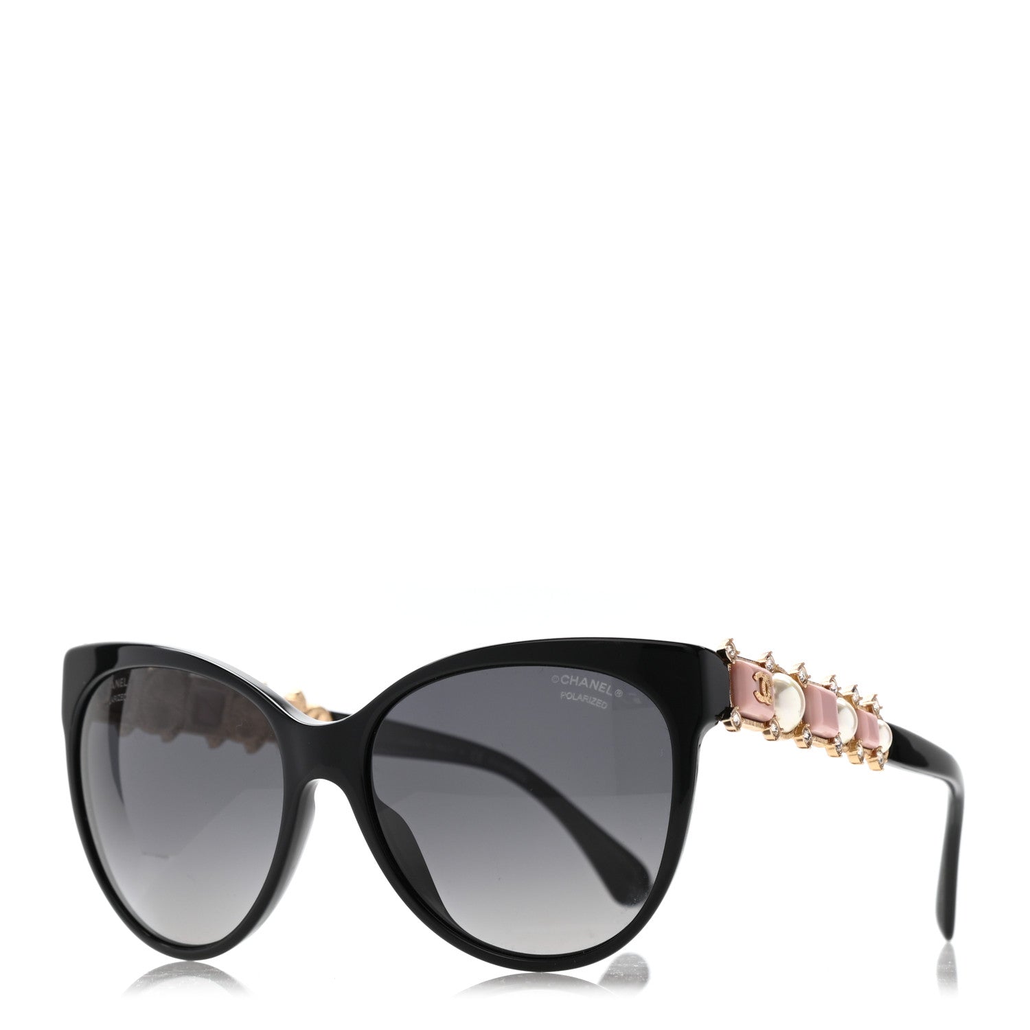 Chanel Cat Eye Pearl Sunglasses Black 1 of 7