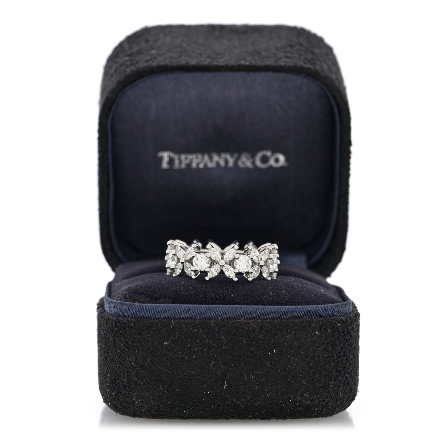 Platinum Diamond Victoria Alternating Band Ring 52 6