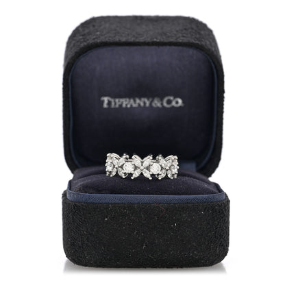 Tiffany Platinum Diamond Victoria Alternating Band Ring 52 6 5 of 5
