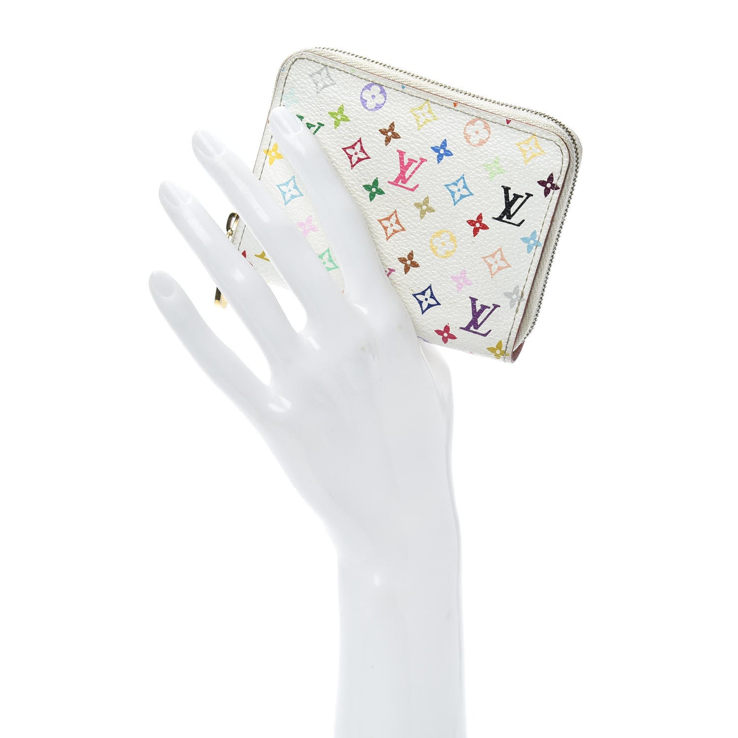 Monogram Multicolor Zippy Coin Purse Wallet White Litchi