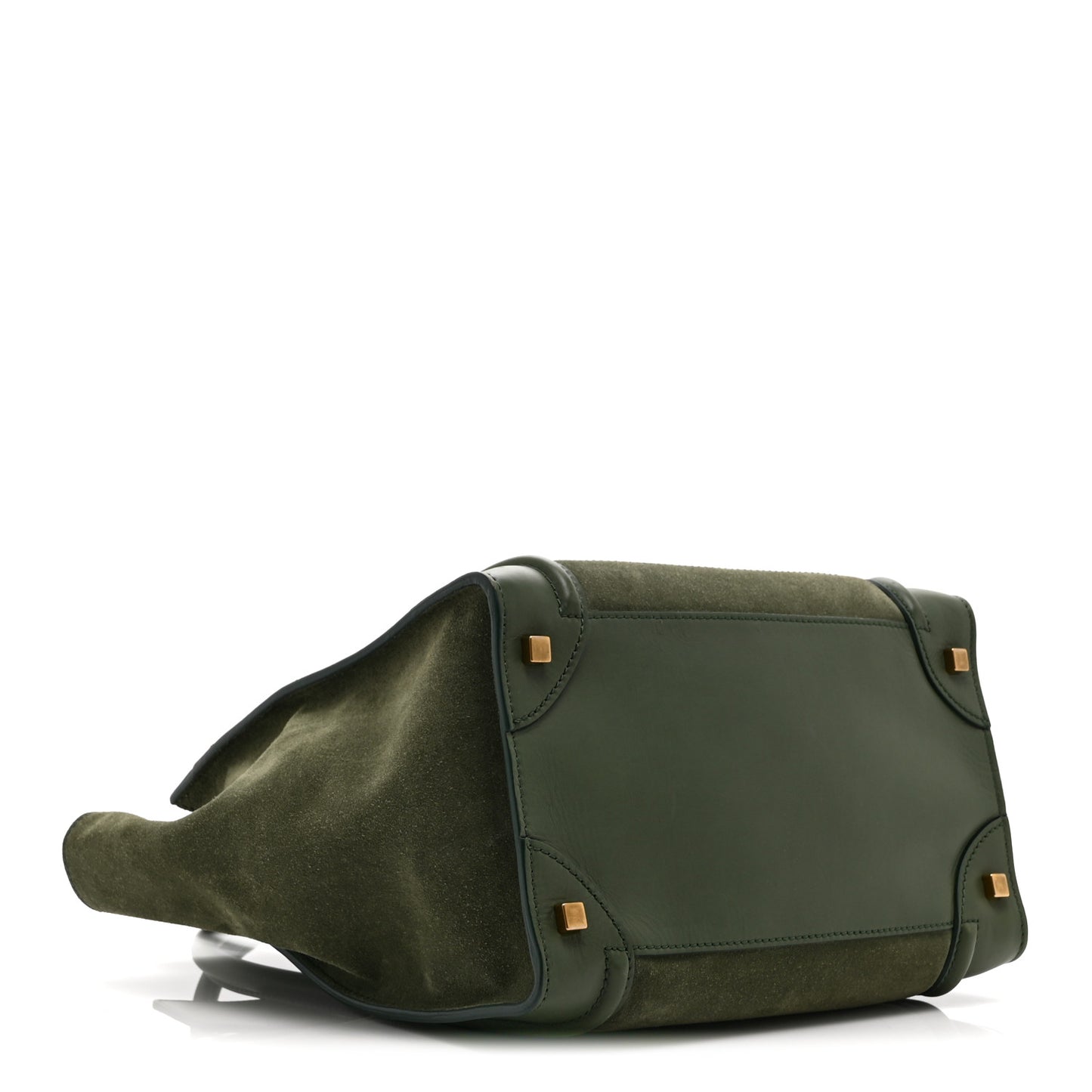 Smooth Calfskin Suede Mini Luggage Green
