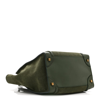 Celine Smooth Calfskin Suede Mini Luggage Green 4 of 10