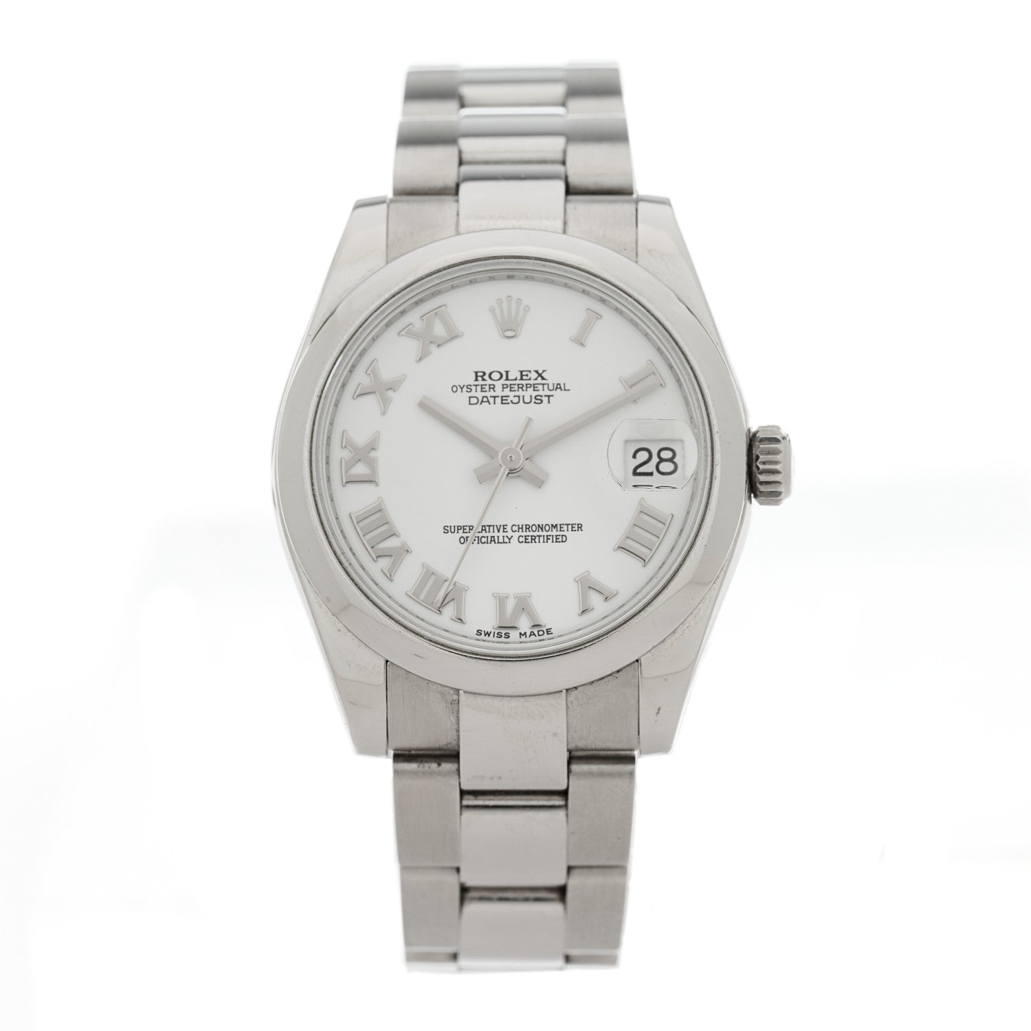 Rolex Stainless Steel 31mm Oyster Perpetual Datejust Watch White Roman 178240 1 of 4