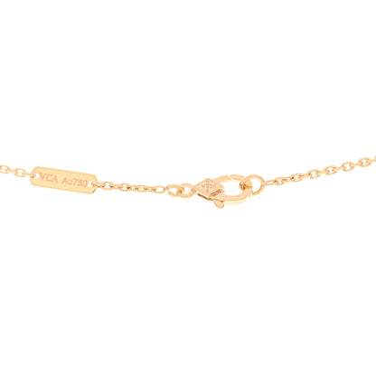 Van Cleef & Arpels 18K Yellow Gold Diamond Mini Frivole 3 Flowers Pendant Necklace 6 of 7
