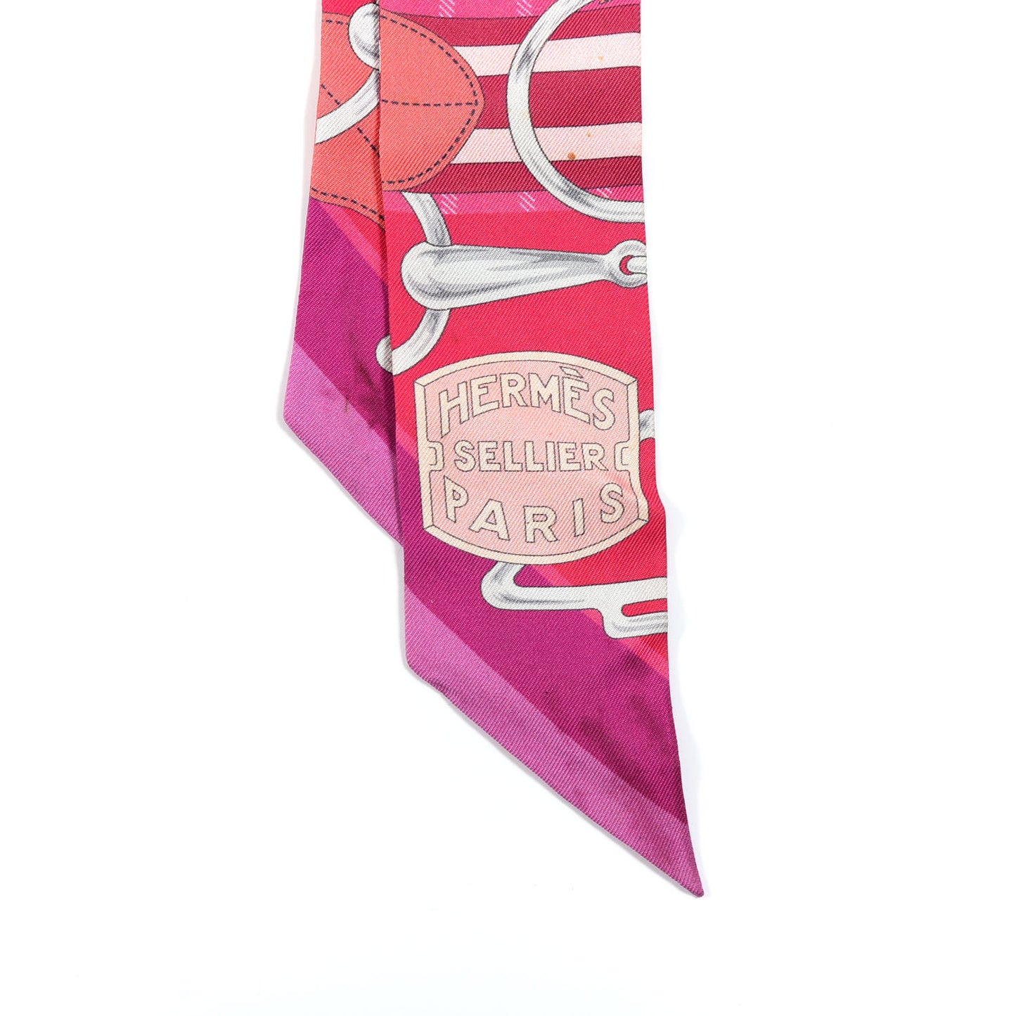 Silk Tatersale Twilly Fuchsia Rouge Vif Corail