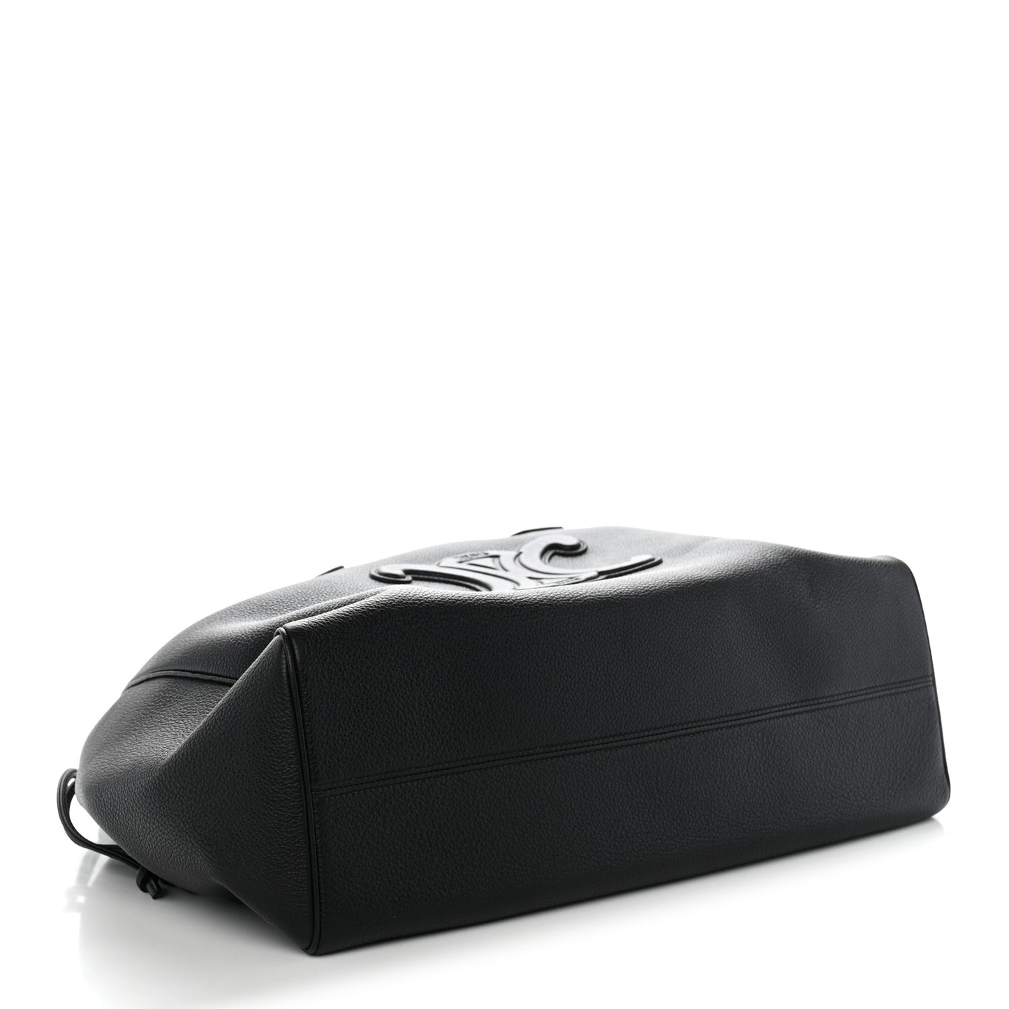 Calfskin Cuir Triomphe Cabas Drawstring Black