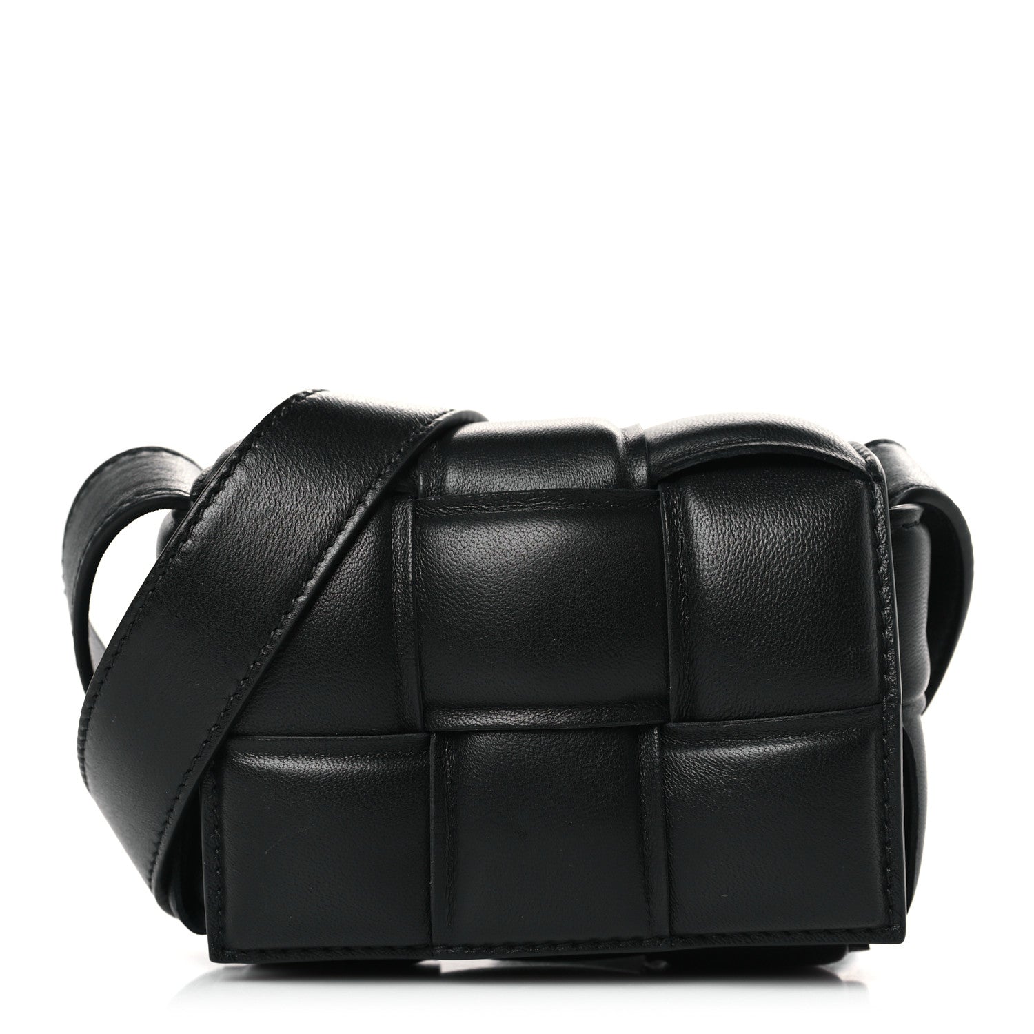 Bottega Veneta Lambskin Maxi Intreccio Padded Candy Cassette Crossbody Bag Black 1 of 8