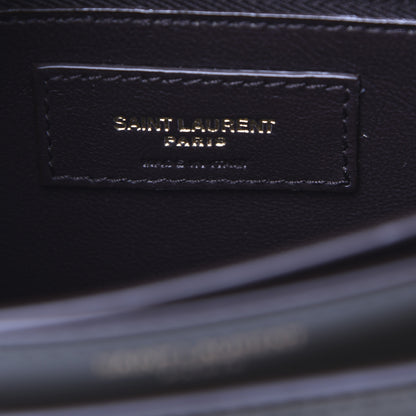 Saint Laurent Smooth Calfskin Suede Monogram Cassandra Clasp Bag Olive Green 8 of 14