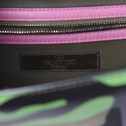 Valentino Garavani Nappa Canvas Camouflage Medium Glam Lock Rockstud Flap Multicolor 5 of 11