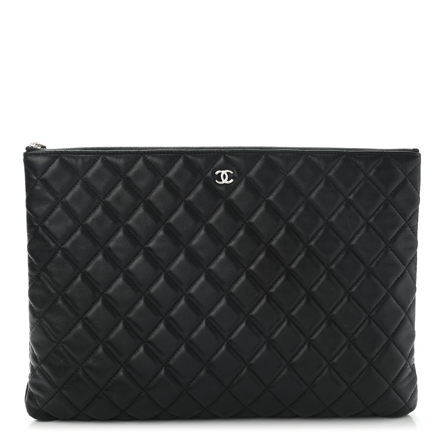Chanel Lambskin Quilted Large Cosmetic Case Black 1 of 14