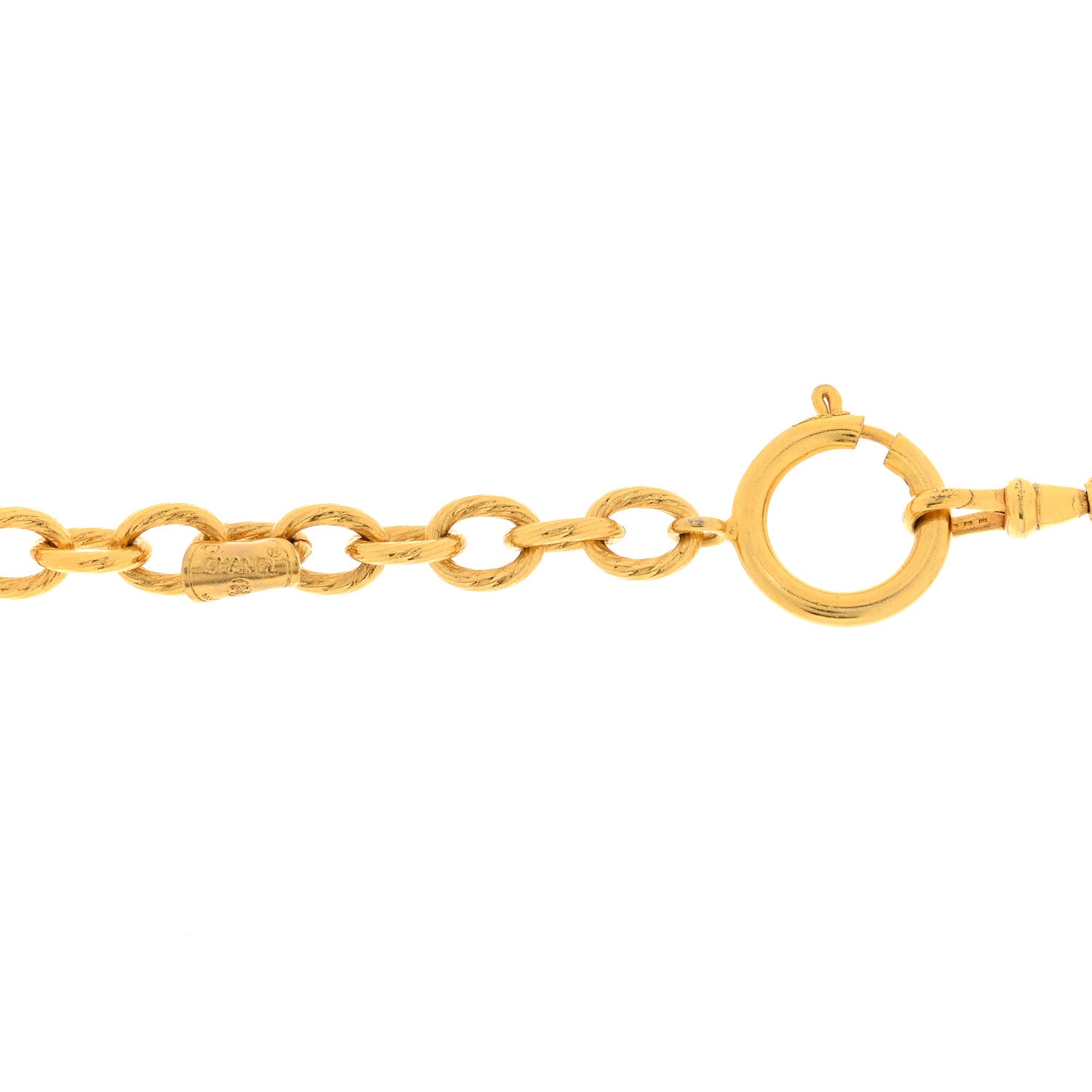Metal CC Charm Short Necklace Gold