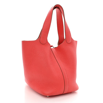 Hermes Taurillon Clemence Picotin Lock 18 PM Rose Jaipur 2 of 11