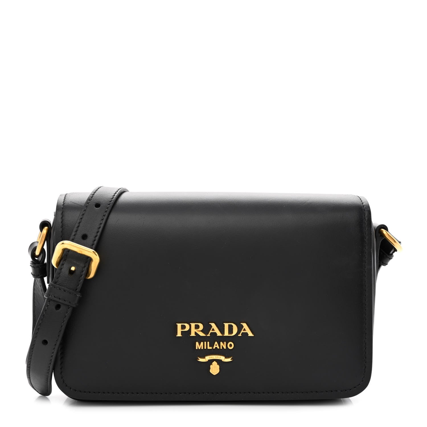 Prada City Calfskin Flap Crossbody Black 1 of 13