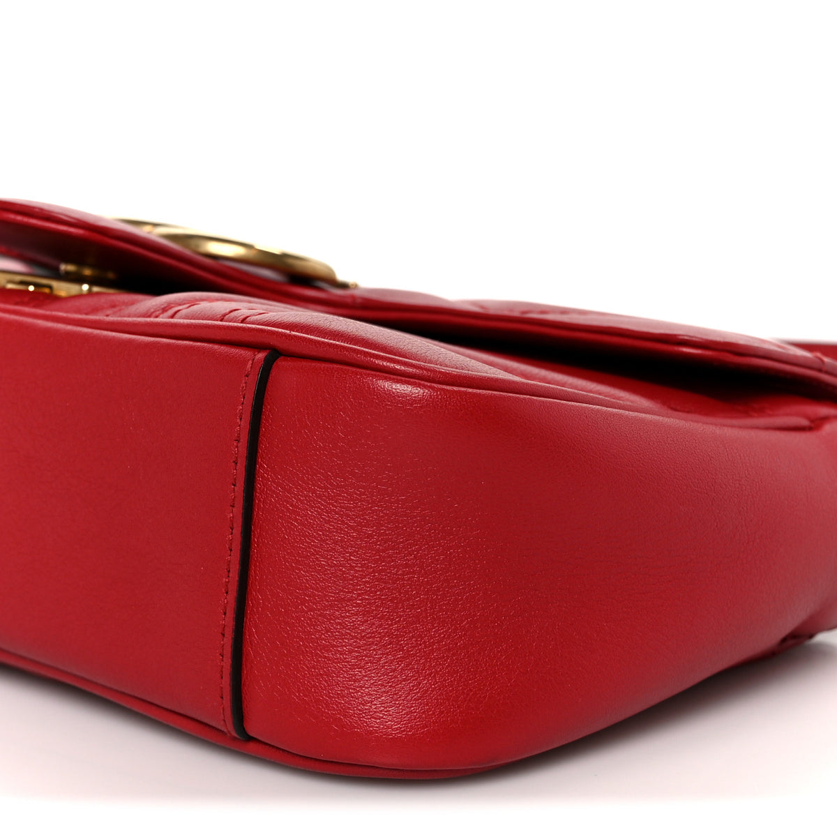 Gucci Calfskin Matelasse Mini GG Marmont Shoulder Bag Hibiscus Red 11 of 11