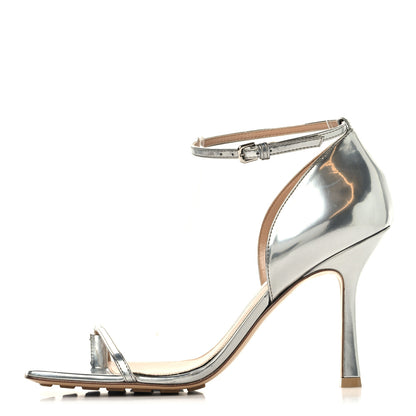 Bottega Veneta Mirror Calfskin Stretch 90mm Sandals 39 Silver 1 of 9
