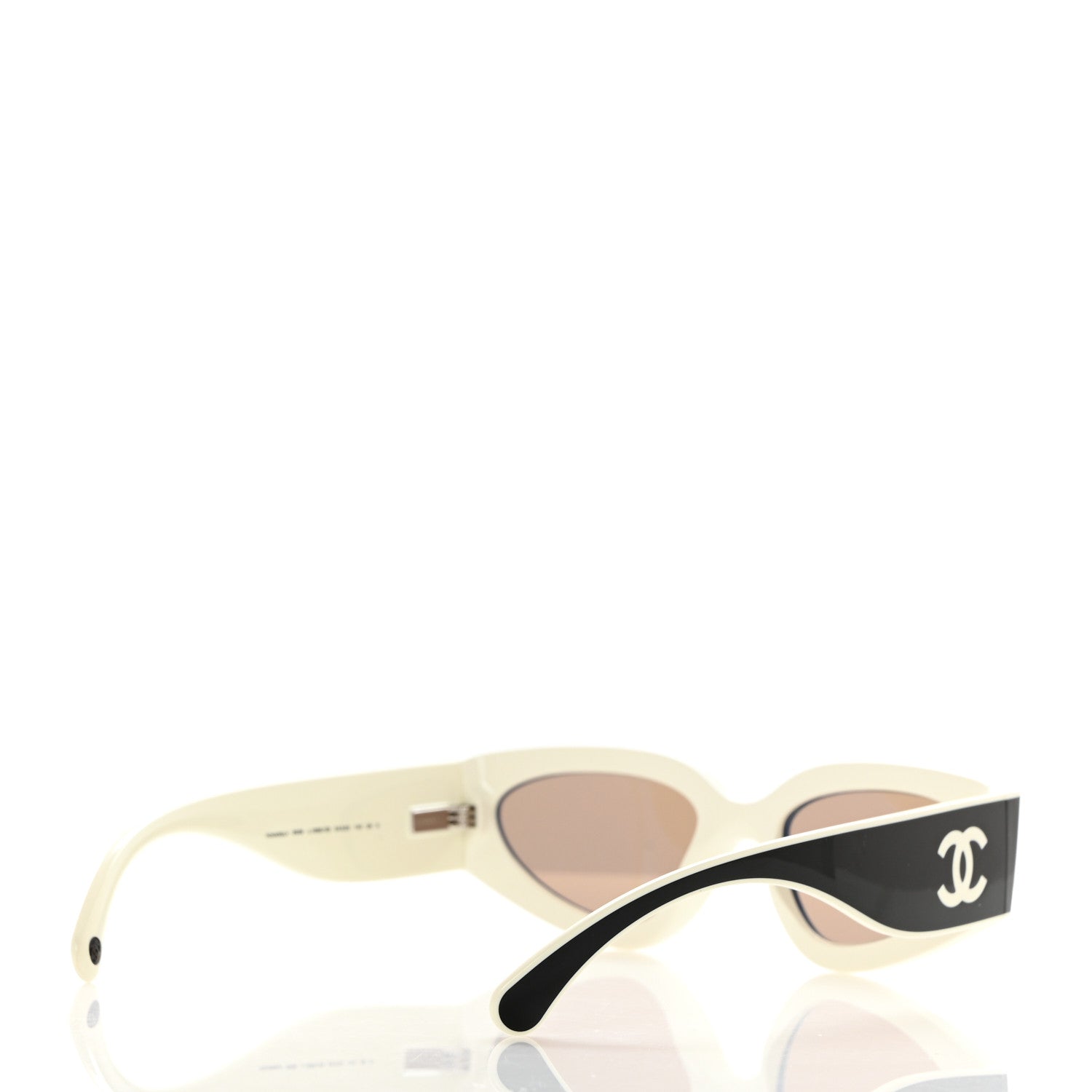 Chanel Acetate Cat Eye Sunglasses 6056 Black White 1539347