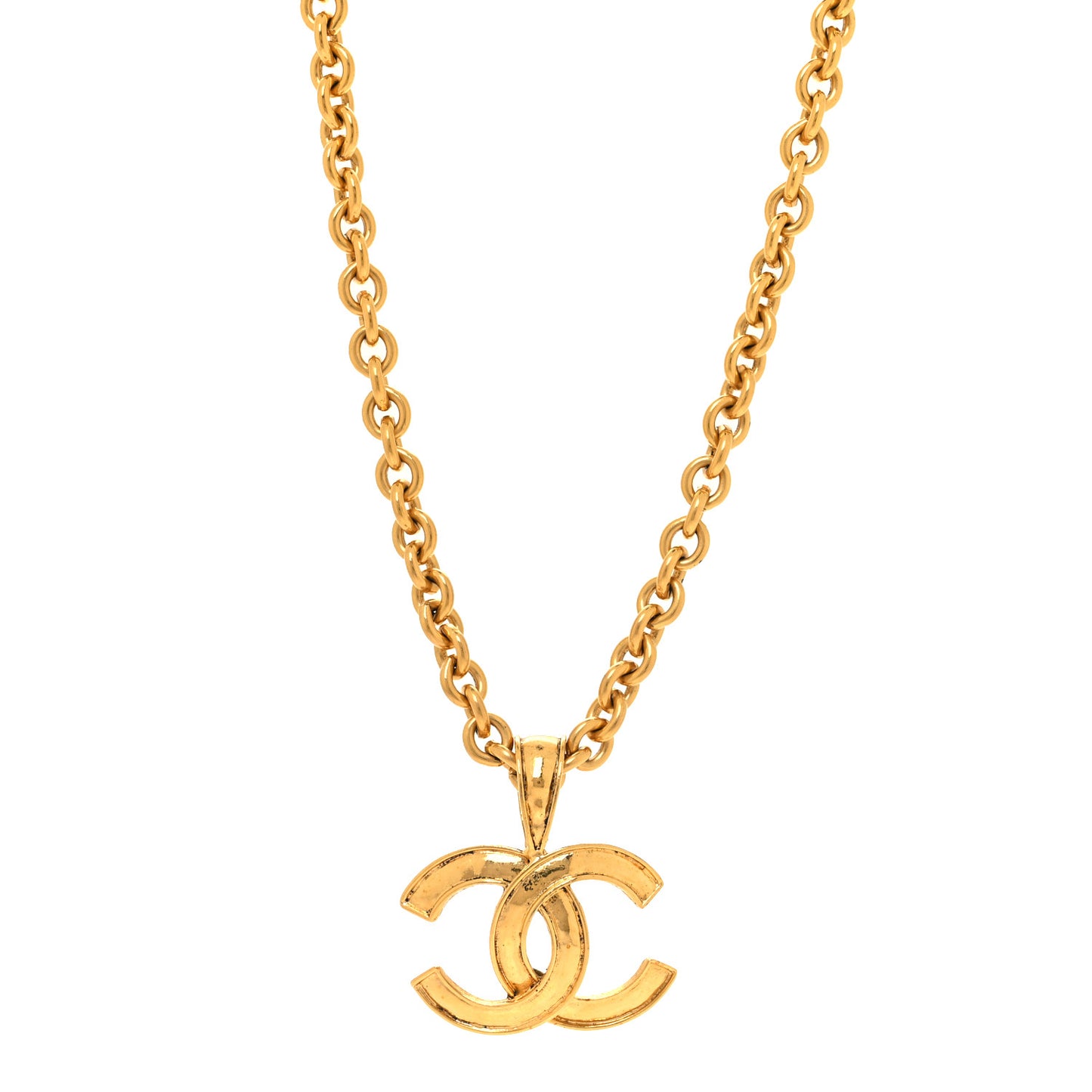 Metal CC Chain Pendant Necklace Gold