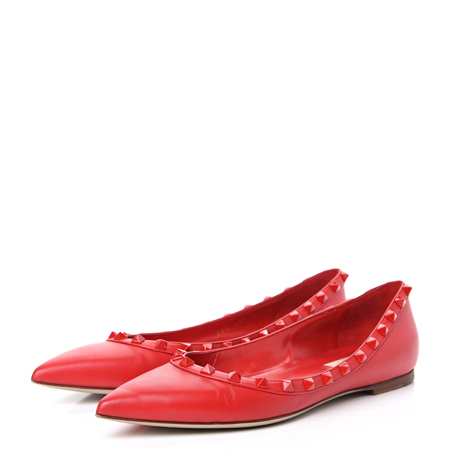 Valentino Garavani Nappa Monochrome Rockstud Ballerina Flats 39 Rouge Pur 3 of 13
