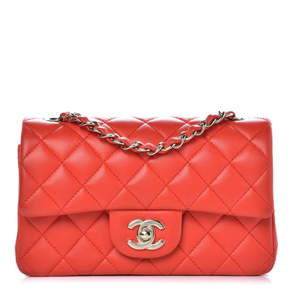 Chanel Lambskin Quilted Mini Rectangular Flap Red 1 of 8
