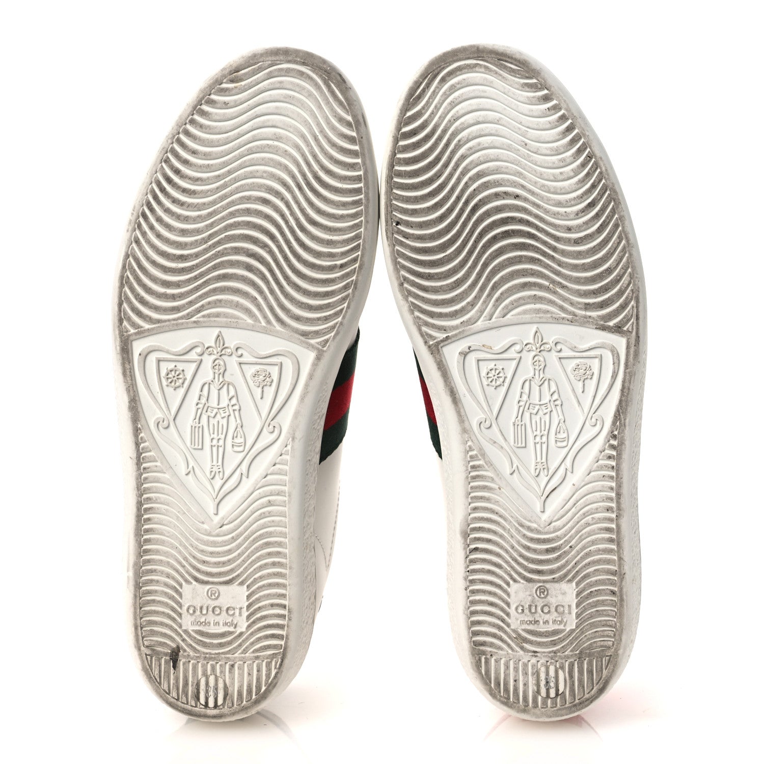 Gucci Calfskin Ayers Bee Embroidered Womens Ace Sneakers 35 White Green 7 of 12