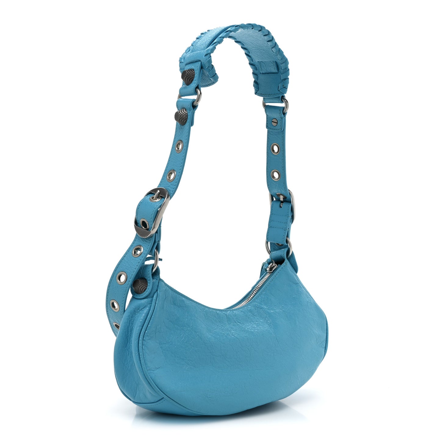 Agneau Arena Le Cagole Shoulder Bag XS Cyan