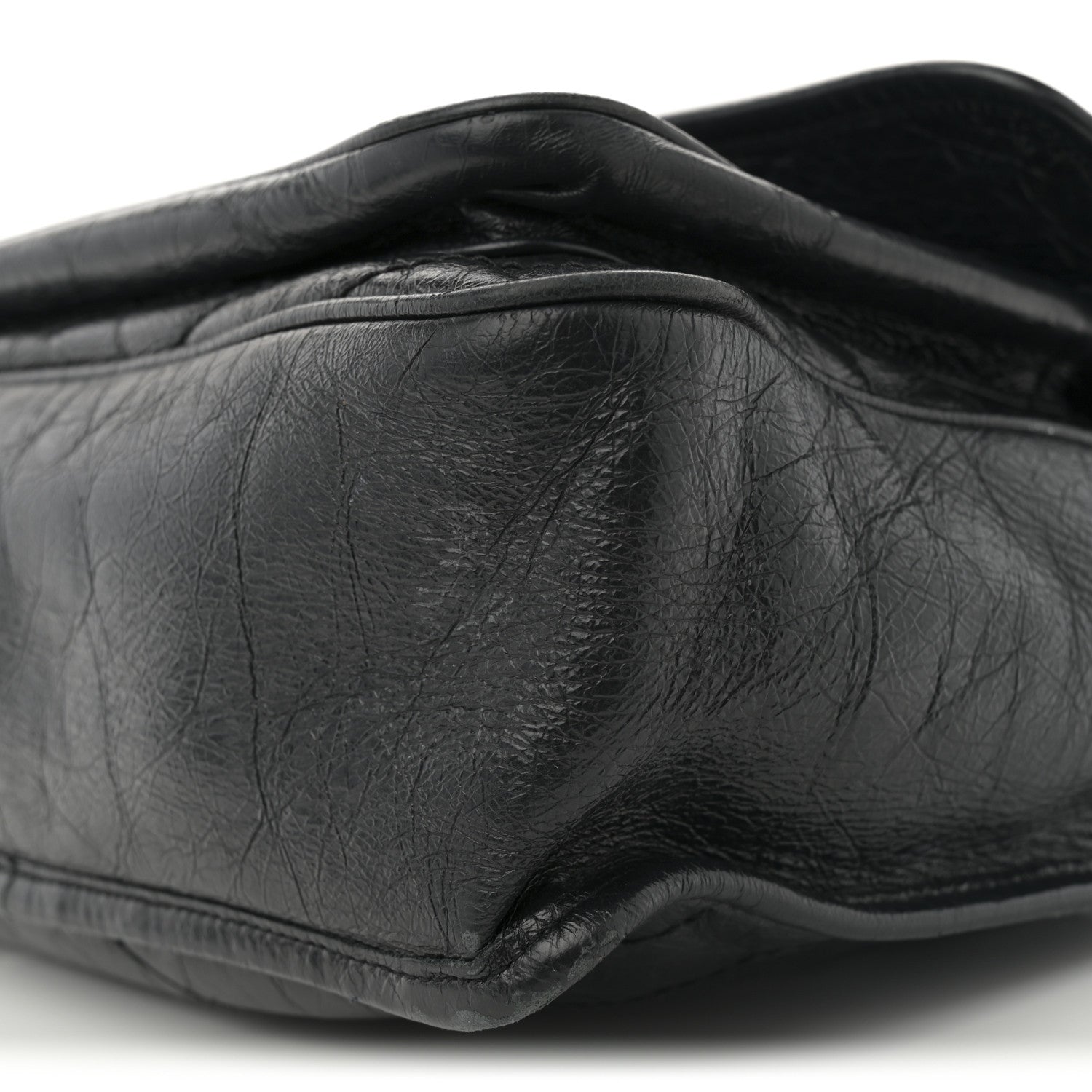 Saint Laurent Crinkled Calfskin Matelasse Monogram Large Niki Chain Satchel Black 10 of 12