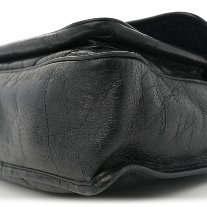 Saint Laurent Crinkled Calfskin Matelasse Monogram Large Niki Chain Satchel Black 10 of 12