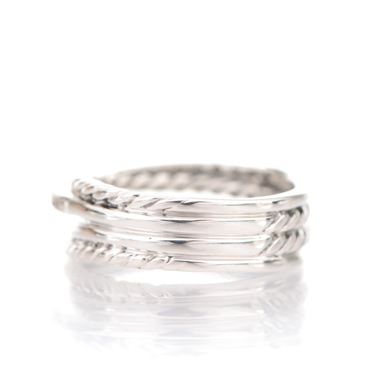 David Yurman Sterling Silver Diamond 7mm Crossover Ring 49 5 3 of 5