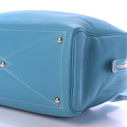 Hermes Taurillon Clemence Victoria II 35 Blue Jean 9 of 9