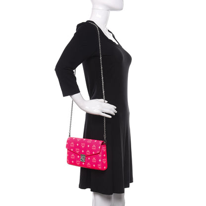 MCM Visetos Monogram Medium Millie Crossbody Bag Neon Pink 2 of 9