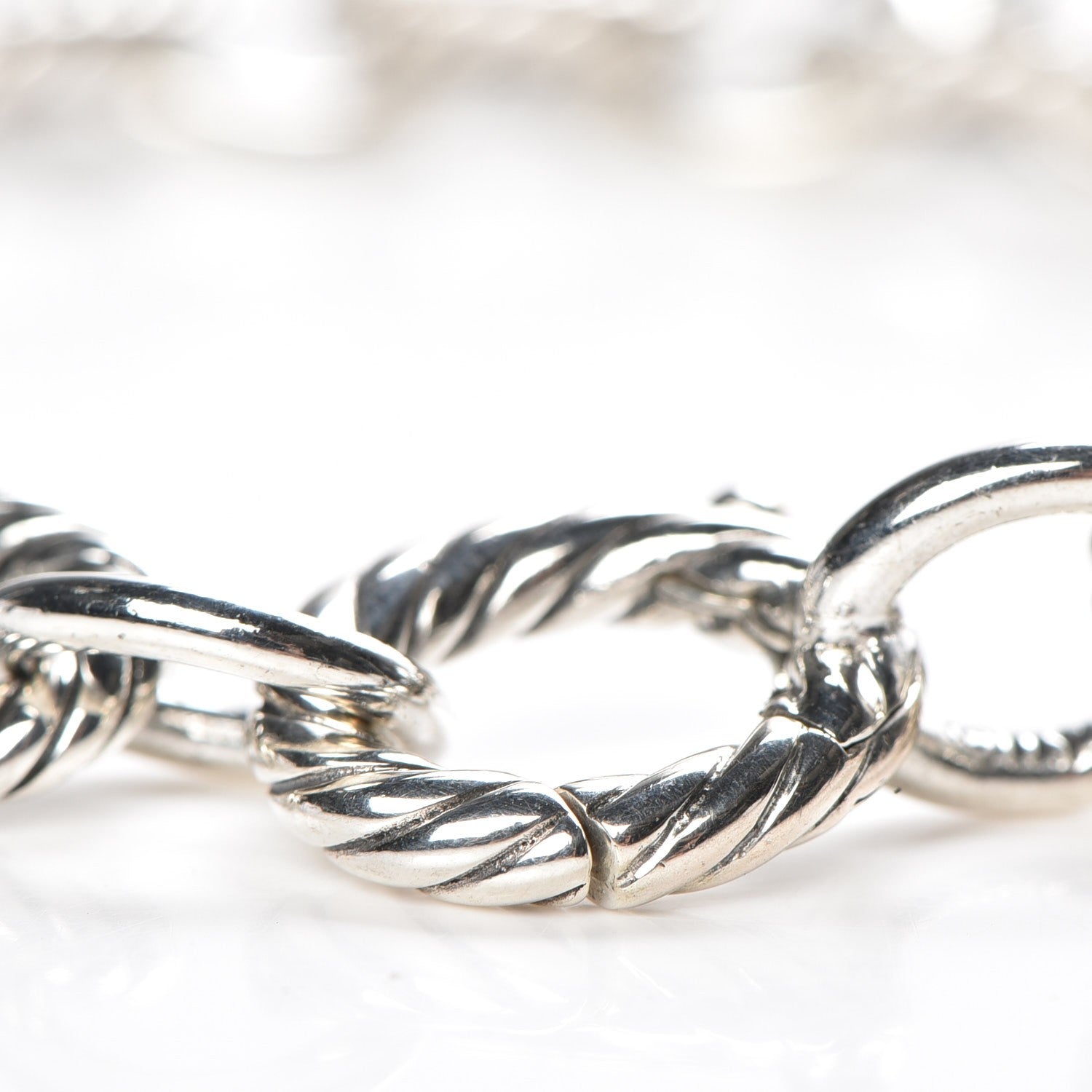 David Yurman Sterling Silver 12mm Large Oval Link Bracelet 4 of 6