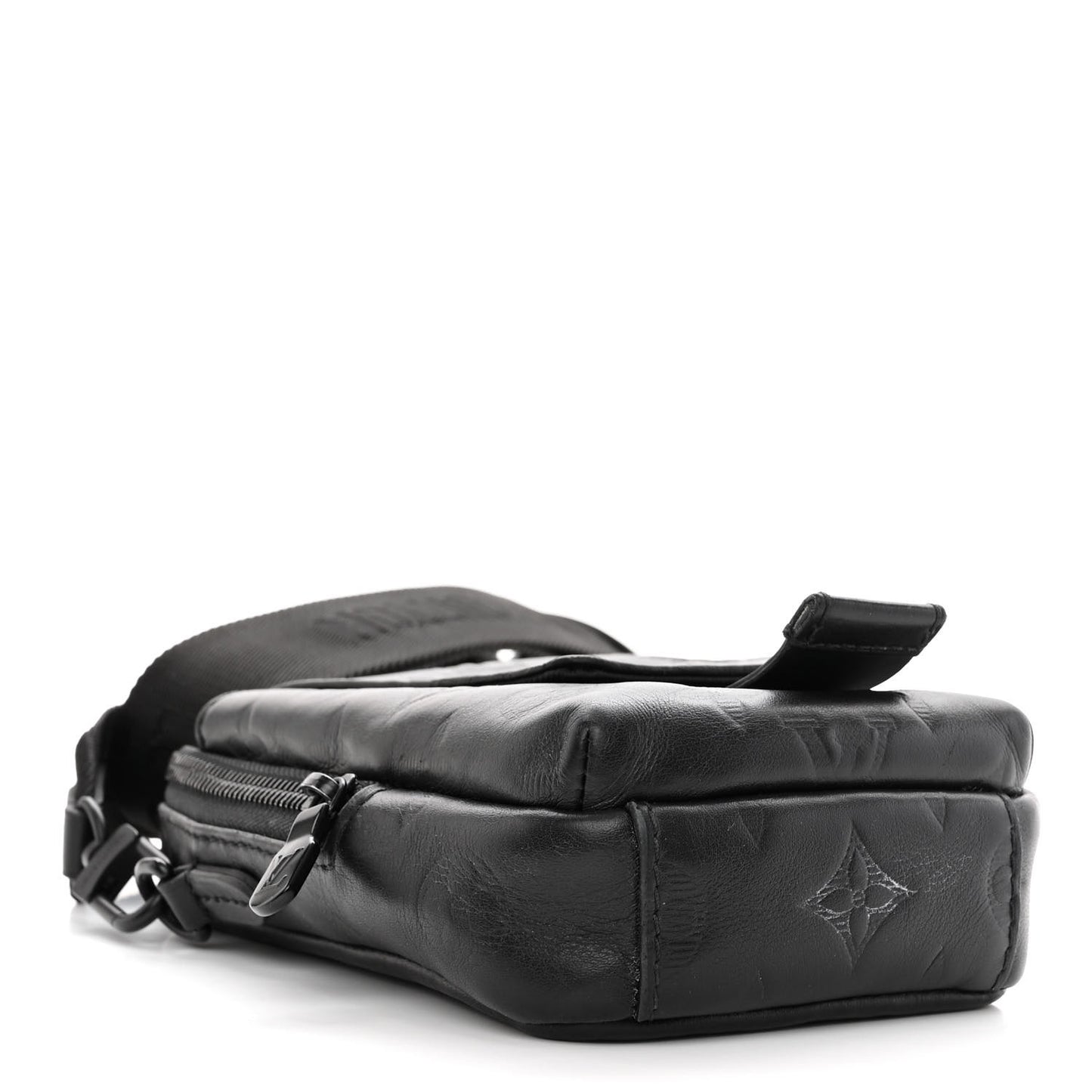 Calfskin Monogram Shadow Double Phone Pouch NM Black