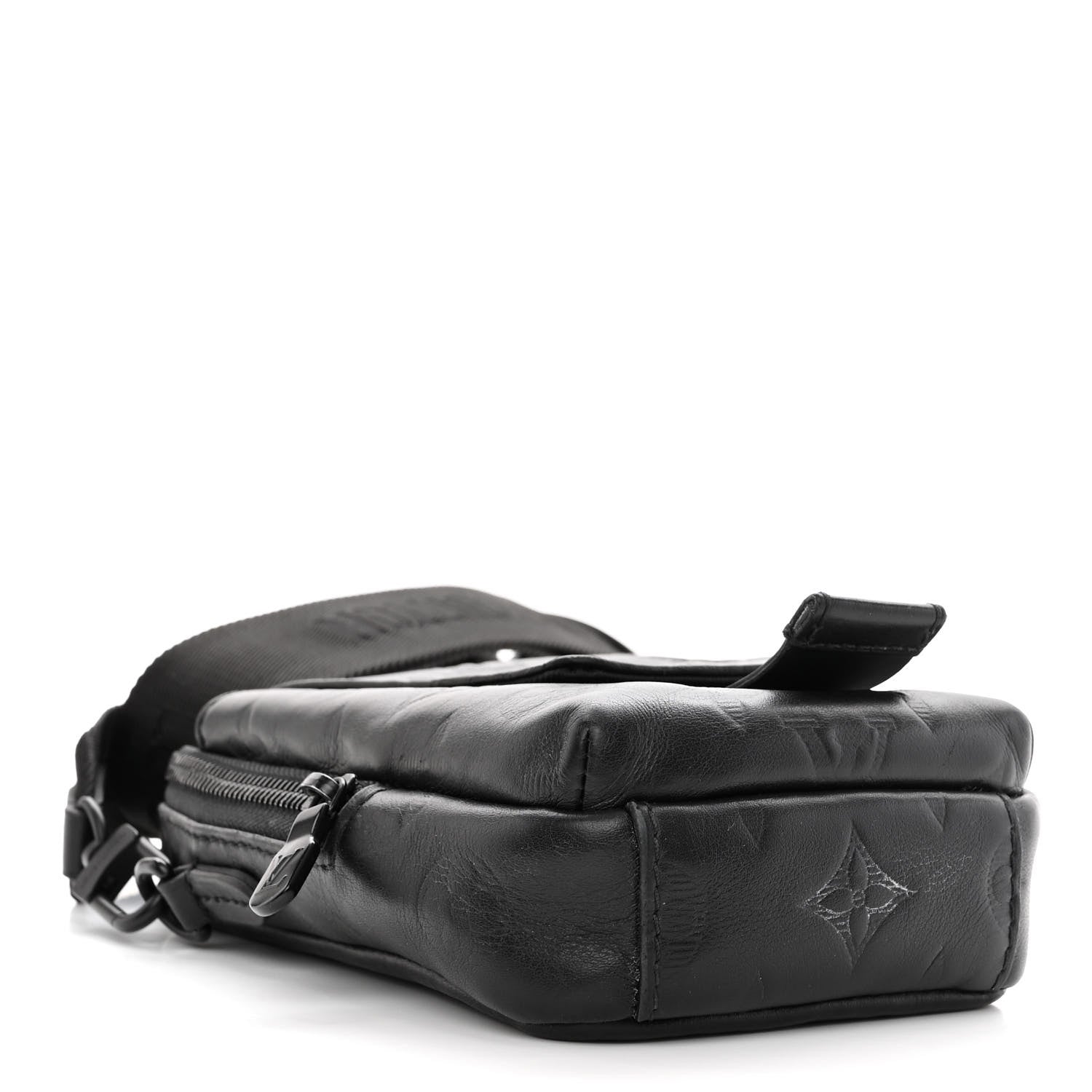 Louis Vuitton Calfskin Monogram Shadow Double Phone Pouch NM Black 4 of 9