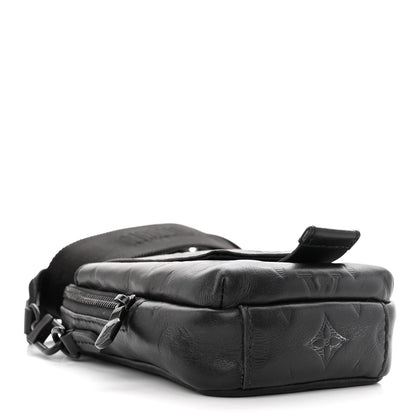 Louis Vuitton Calfskin Monogram Shadow Double Phone Pouch NM Black 4 of 9