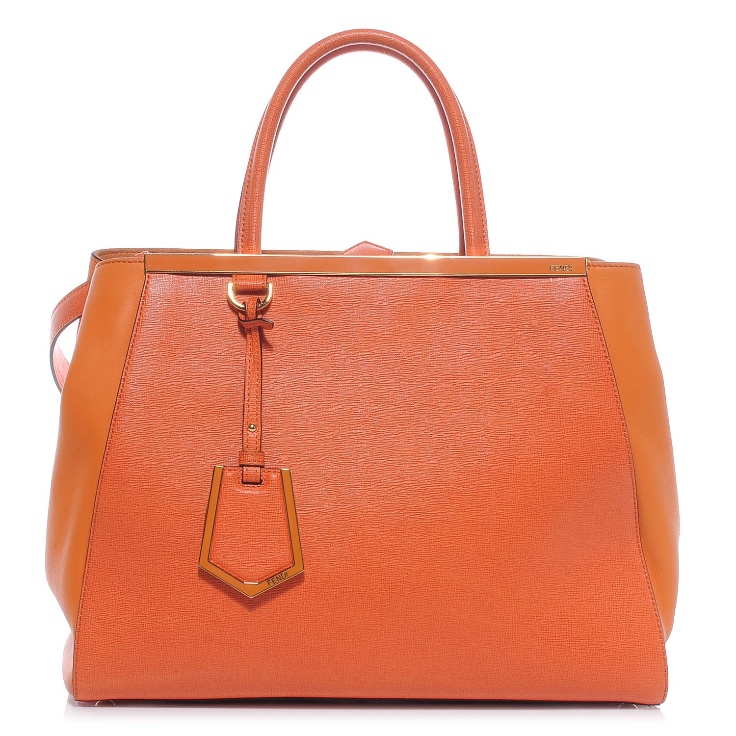 Fendi Vitello Elite Regular 2Jours Tote Arancio 1 of 10
