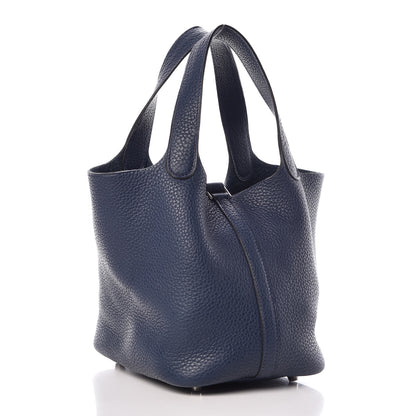 Hermes Taurillon Clemence Picotin Lock 18 PM Bleu Abysse 3 of 13