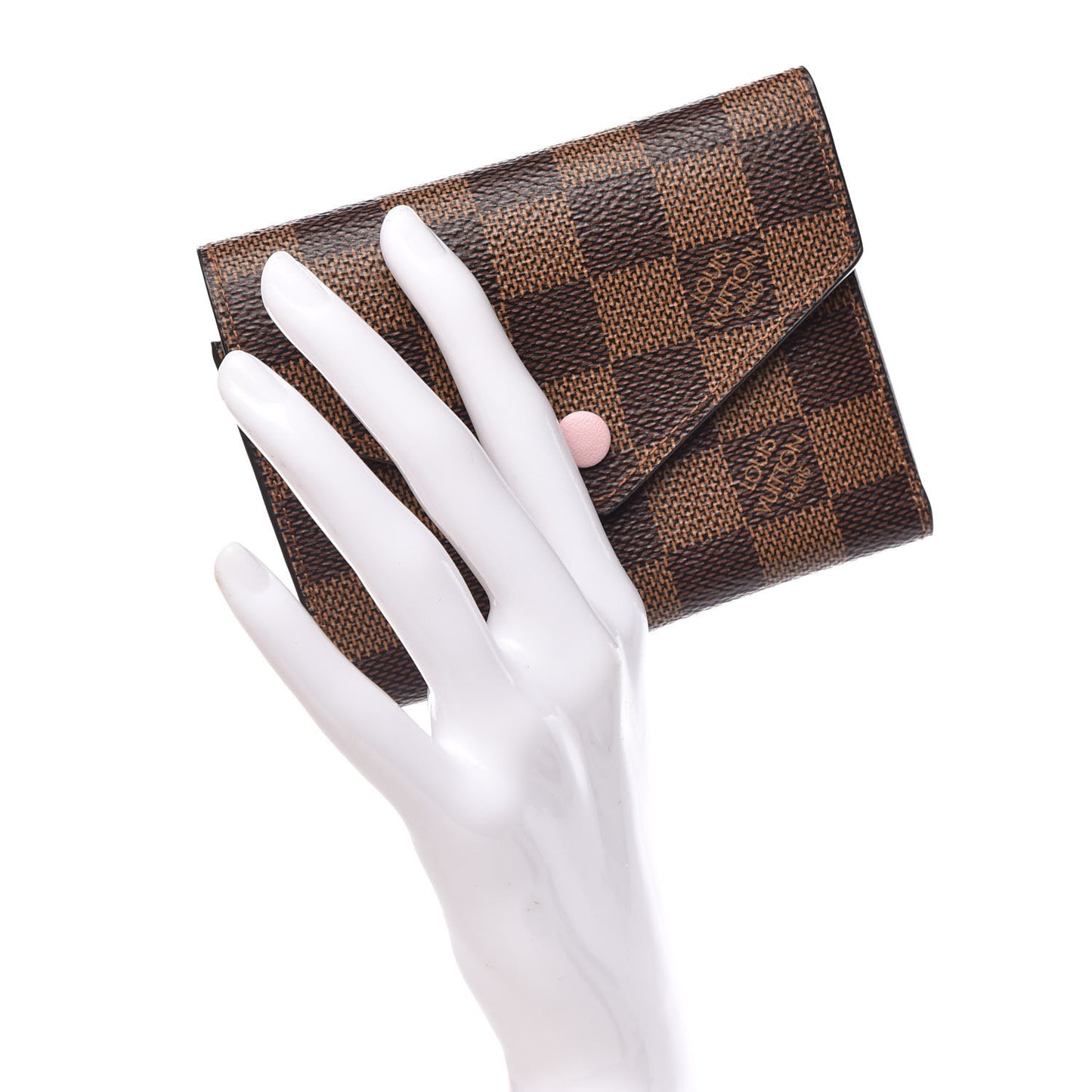 Damier Ebene Victorine Wallet Rose Ballerine