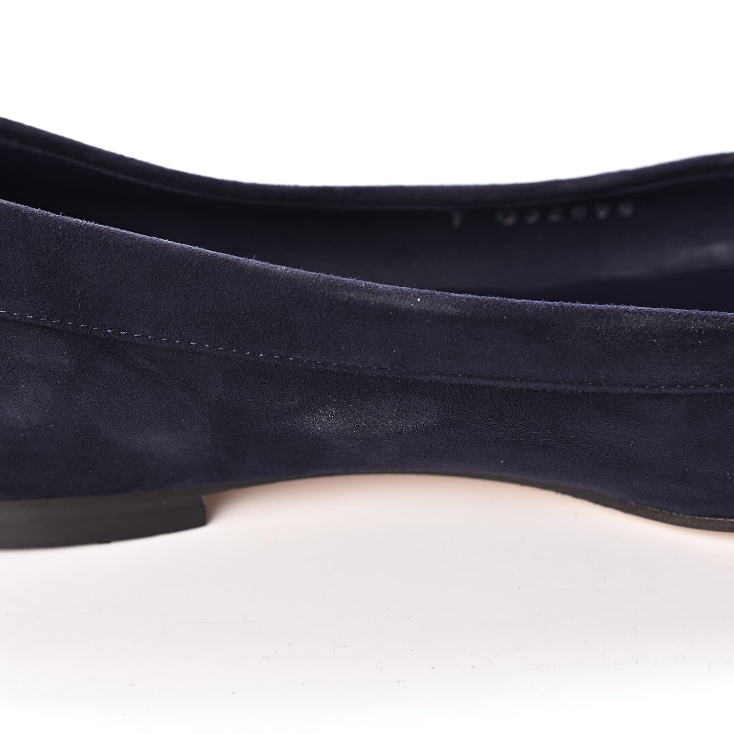 Chanel Kid Suede CC Flats 37.5 Navy 13 of 15