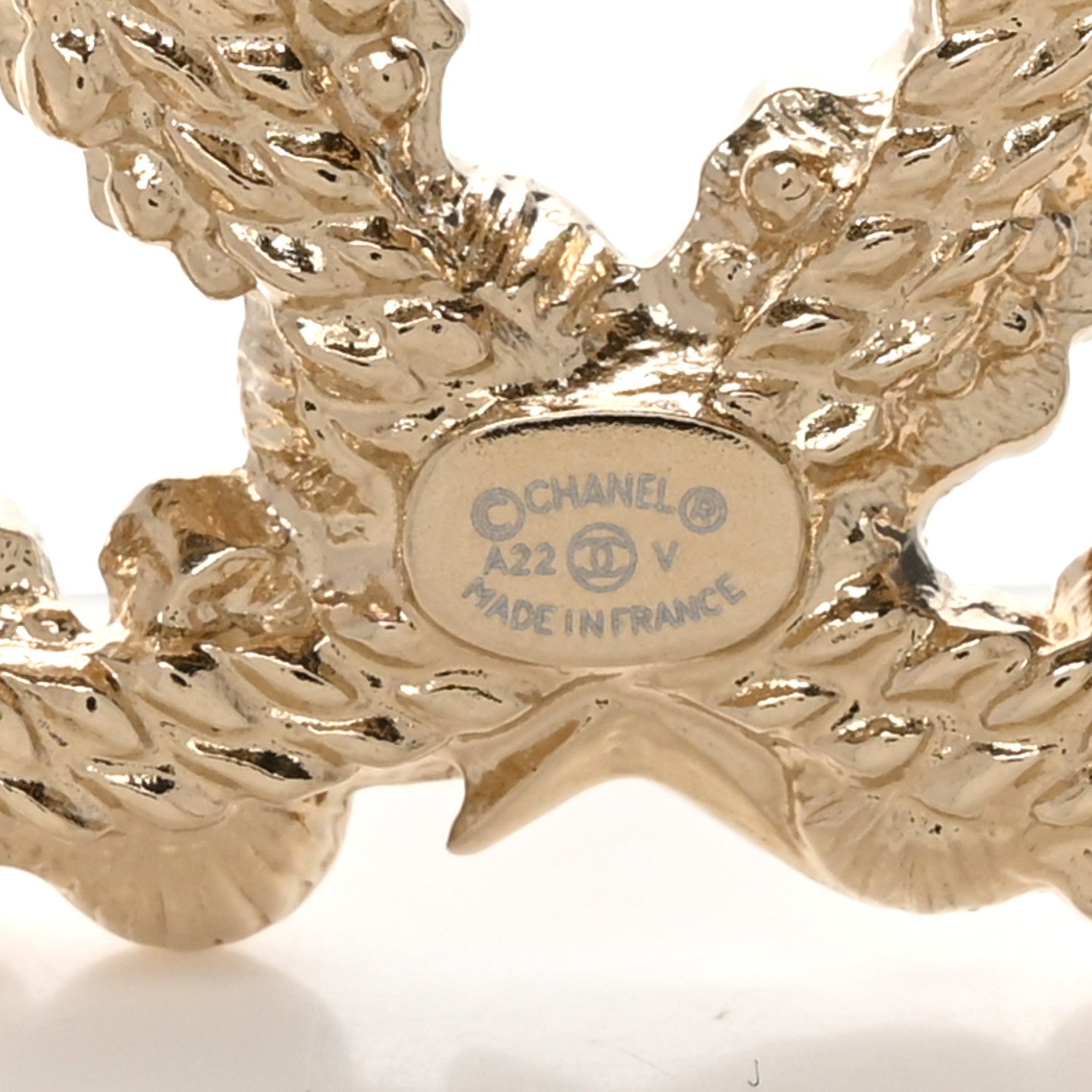 Chanel Crystal Pearl CC Charms Brooch Gold 4 of 5