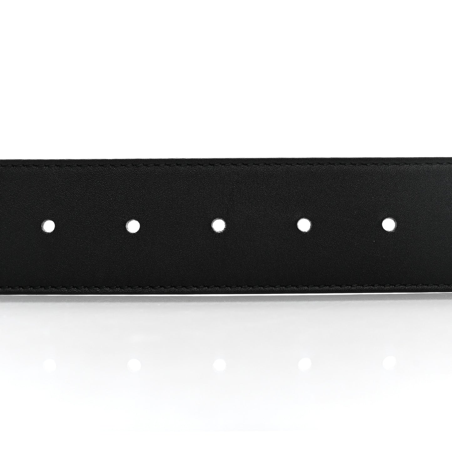 Moon Calfskin Pearl Double G 40mm Belt 70 28 Black Cream